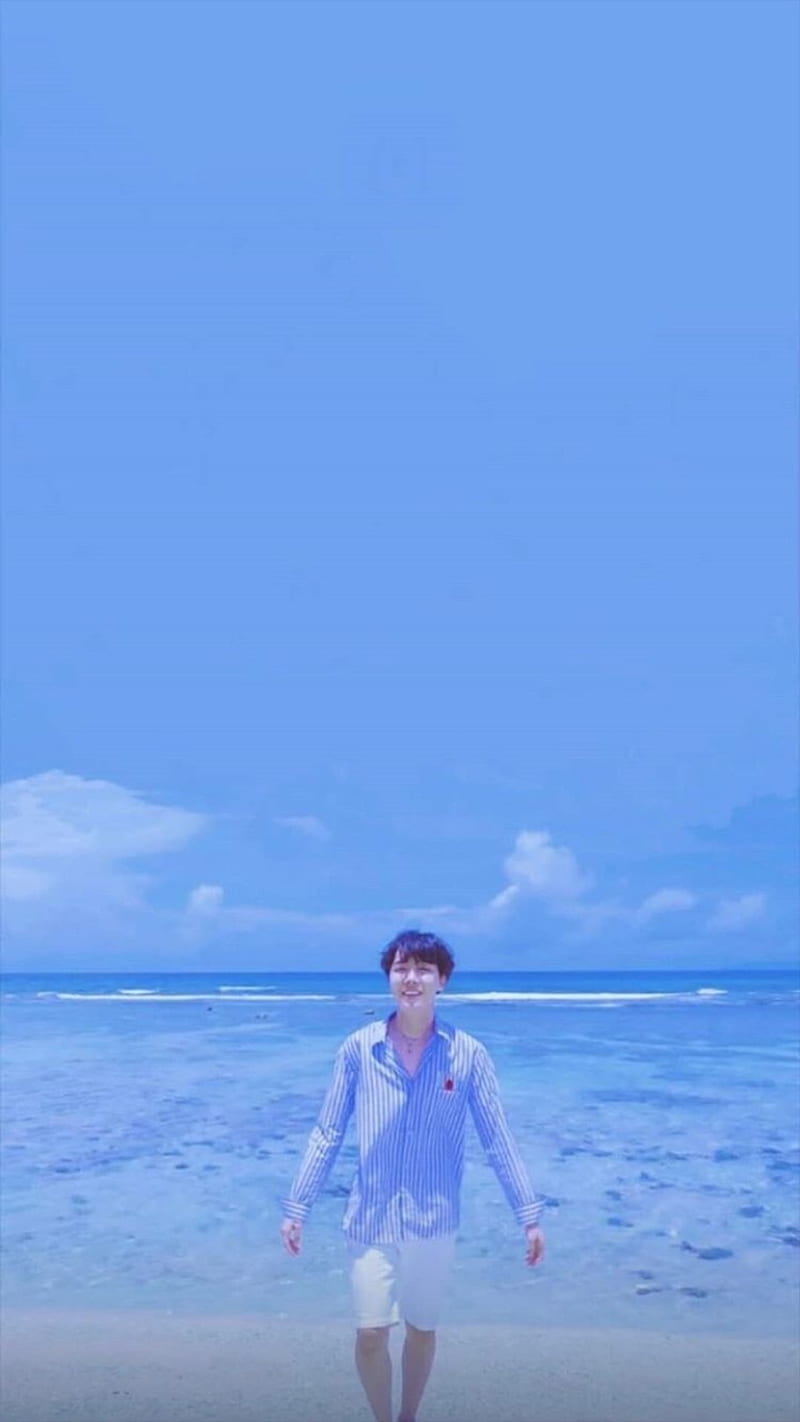 Jhope Beach, alone, army, beach, blue, bts, jhope, kpop, HD phone ...