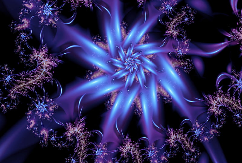 ✰BLUE SPINNING AROUND✰, pretty, colorful, glow, wonderful, bonito, digital art, splendor, fractal, fractals, spinning, blue, amazing, lovely, colors, abstract, brilliantly, cool, purple, splendidly, around, illuminated, HD wallpaper