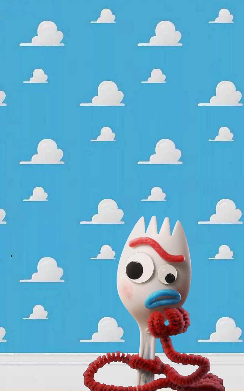 Forky Toy Story 4, 2019, buzz, classic, cloud, cool movie, toy story 4, woody, HD phone wallpaper