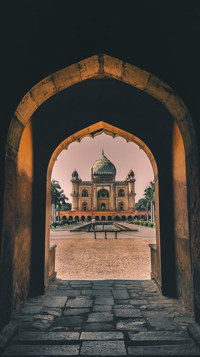 Taaj mehal, art, garden, india, islamic, mosque, temple, HD phone wallpaper