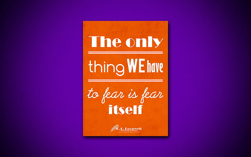 The only thing we have to fear is fear itself business quotes, Franklin ...