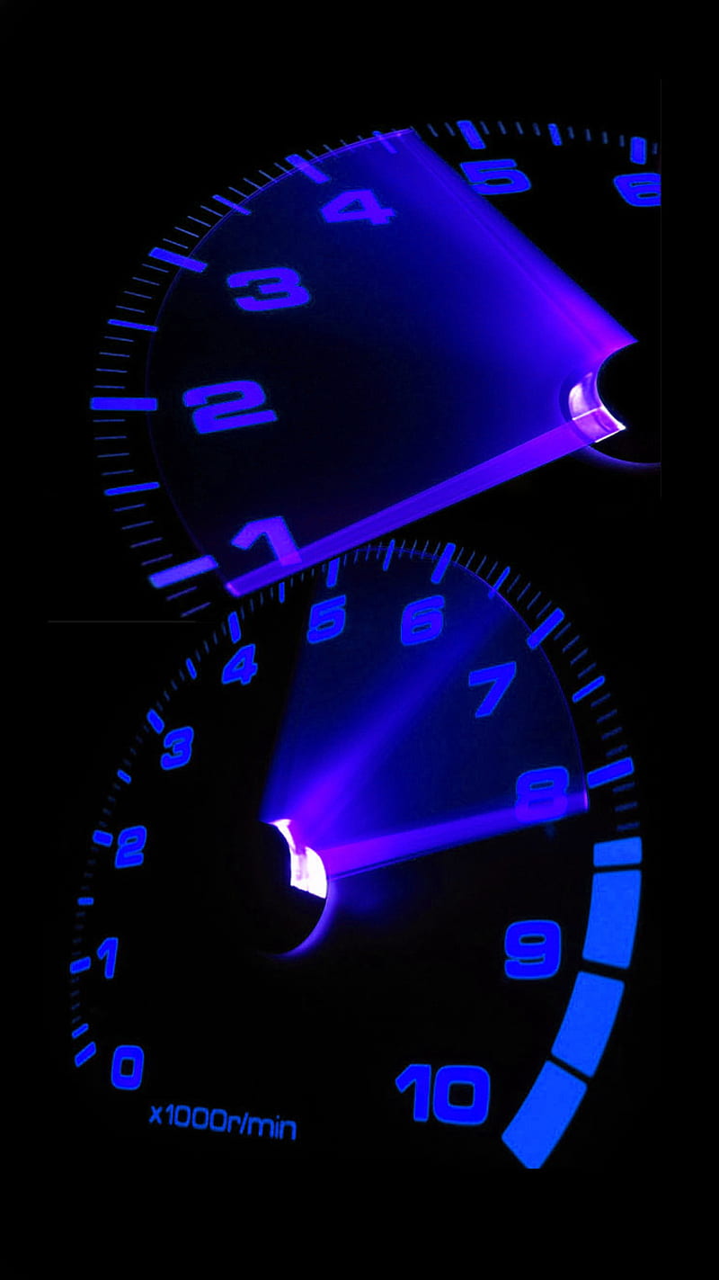 Speed Blue, auto, fast tachometer, gauges, HD phone wallpaper
