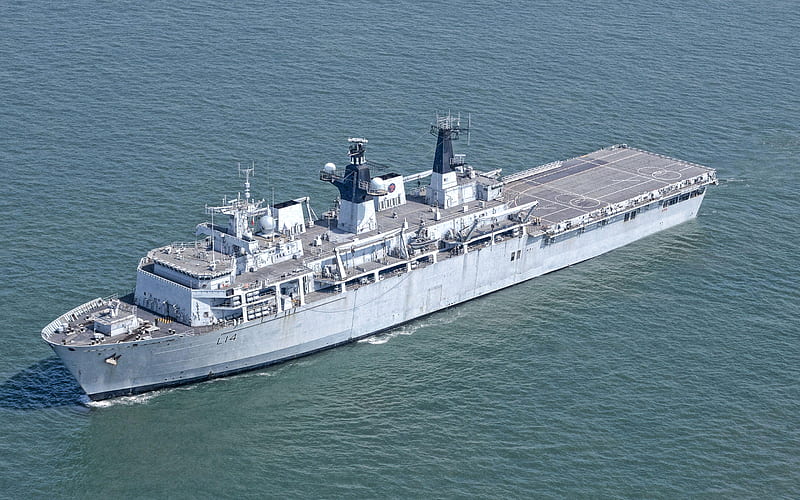 HMS Albion, L14, Royal Navy, Albion class, amphibious transport dock, British warship, HD wallpaper