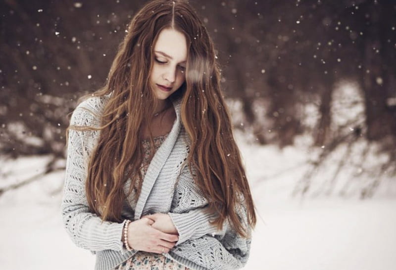 Last Snow, model, woman, snow, winter, HD wallpaper | Peakpx