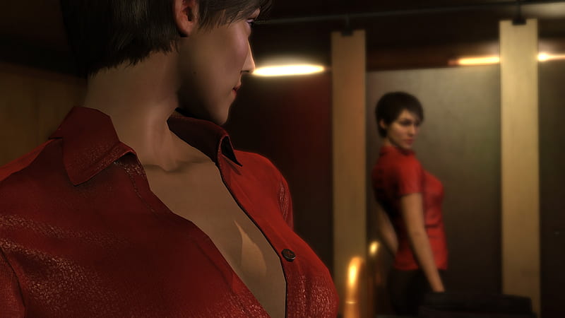 Red in Mirror, red, female, dress, cg, eye, video game, playstation, fantasy, face, heavy rain, HD wallpaper
