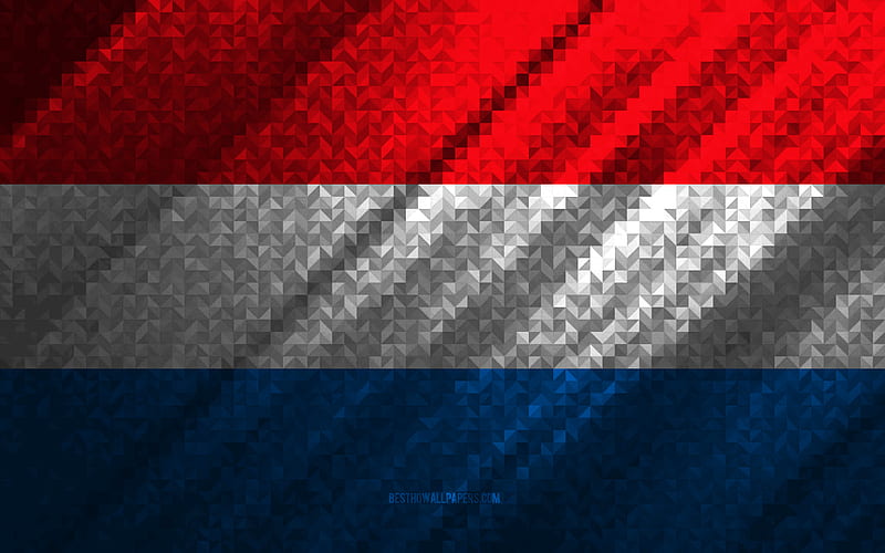 Flag of Luxembourg, multicolored abstraction, Luxembourg mosaic flag, Europe, Luxembourg, mosaic art, Luxembourg flag, HD wallpaper