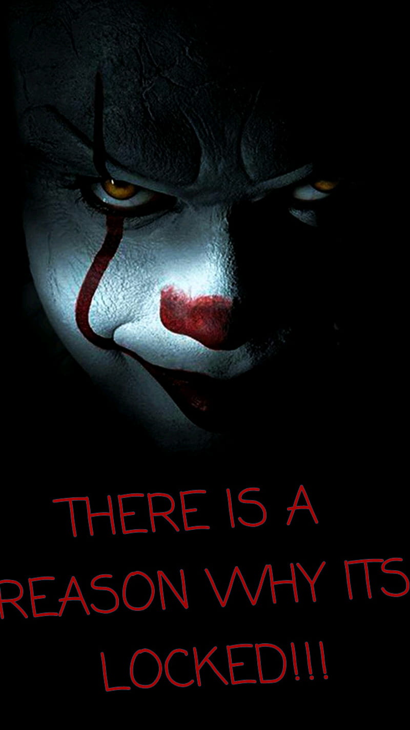 Pennywise thing, cool, creepy, lock screen, pennywise, quote, HD phone wallpaper