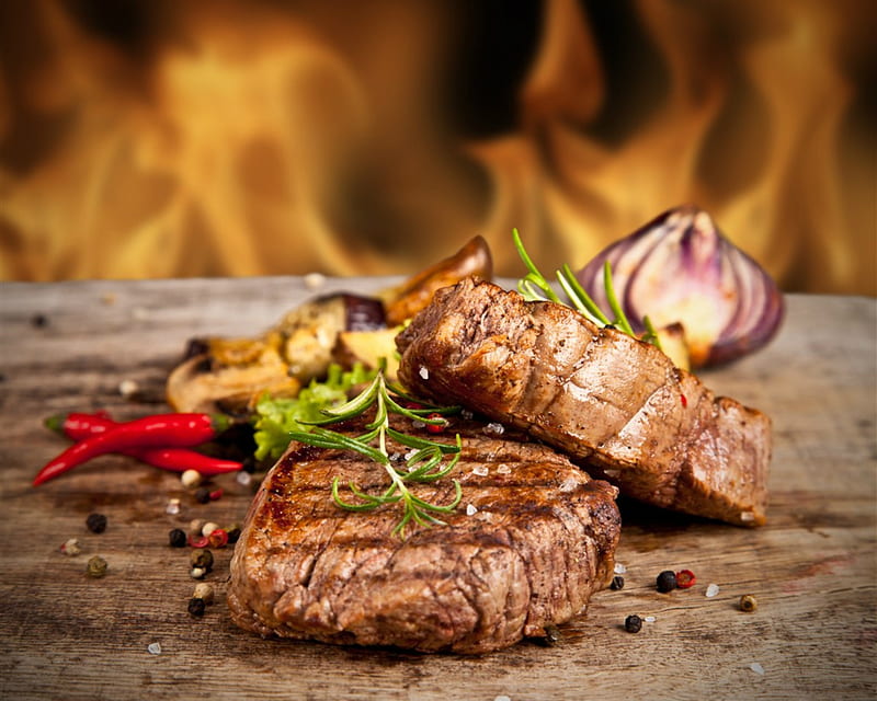 Barbecue Steak, food, barbecue, grill, steak, HD wallpaper