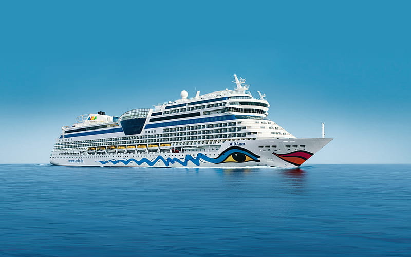 AIDAmar, cruise ships, sea, calm, MS AIDAmar, HD wallpaper