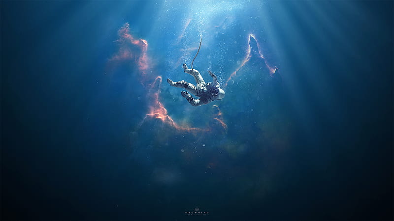 Astronaut Drowning Manipulation, astronaut, , drowning, manipulation, artwork, digital-art, HD wallpaper