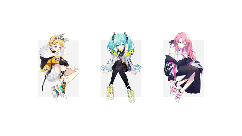Anime, Vocaloid, Hatsune Miku, Len Kagamine, Luka Megurine, HD wallpaper