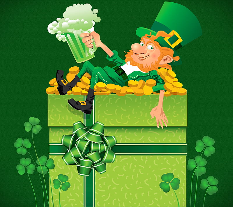 St Patrick Day, holiday, ireland, leprechaun, shamrock, HD wallpaper