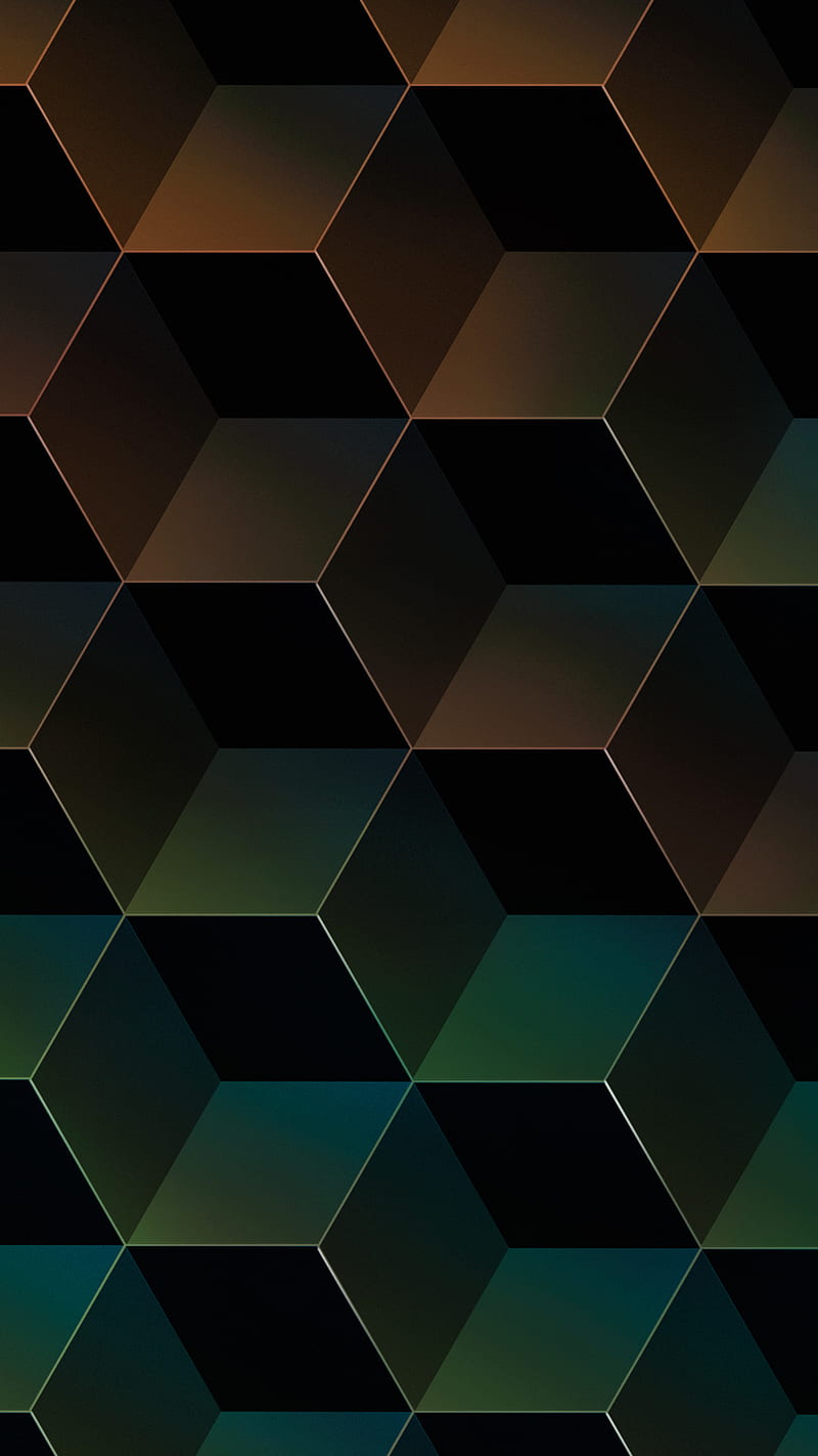 Chocolate Cubes, 3d, bling, cube, gold, golden hexagon, shapes, sharp, HD phone wallpaper