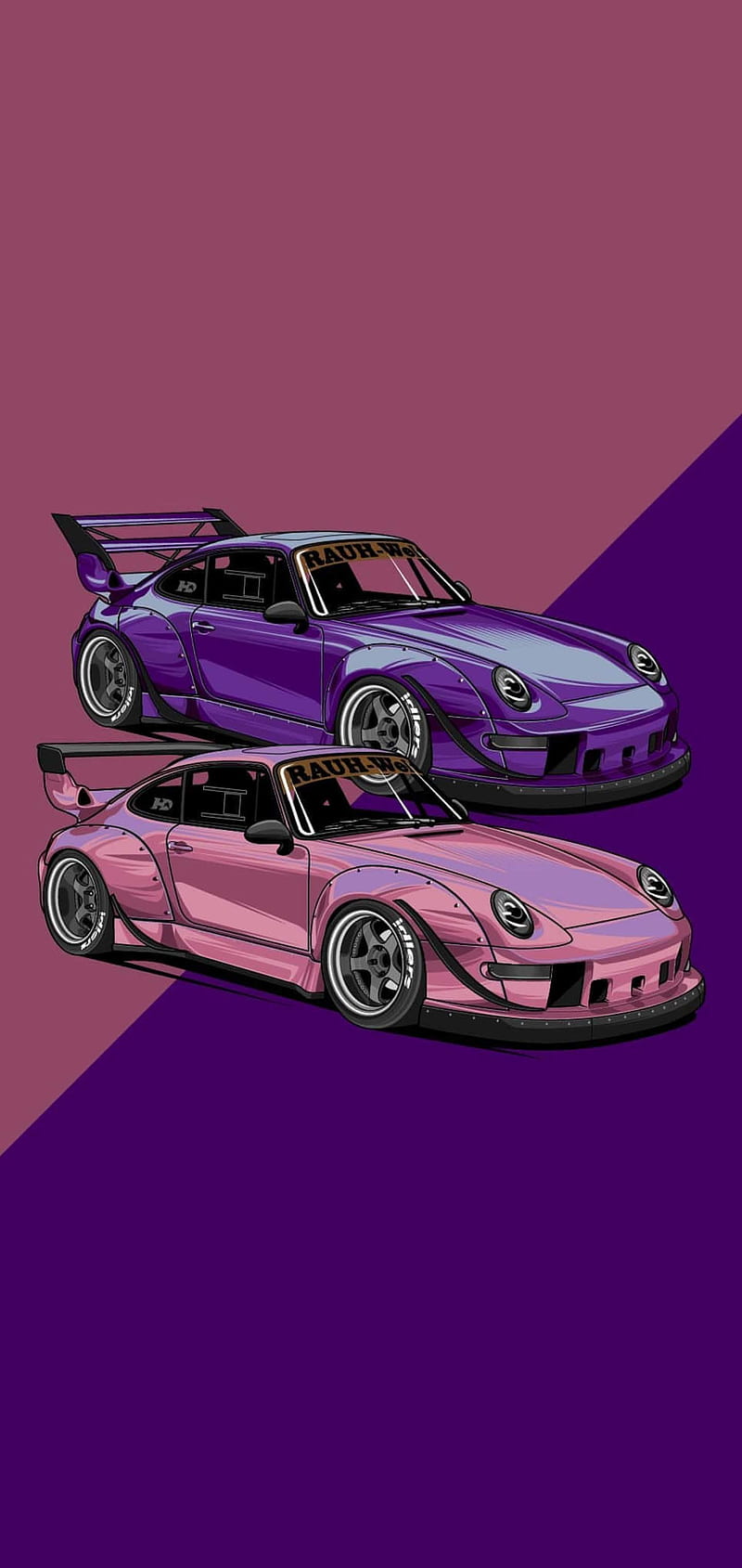 Porsche RWB, aircool, pink, porsche, purple, rauh, rwb, widebody, HD phone wallpaper