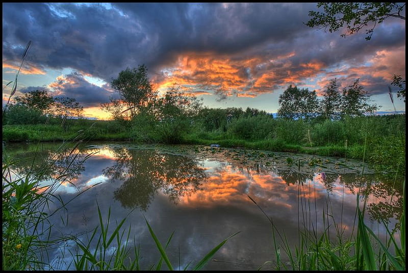 REFLECTION LAKE BEAUTIFUL, color, bonito, reflection, sky, gorgeous, HD ...