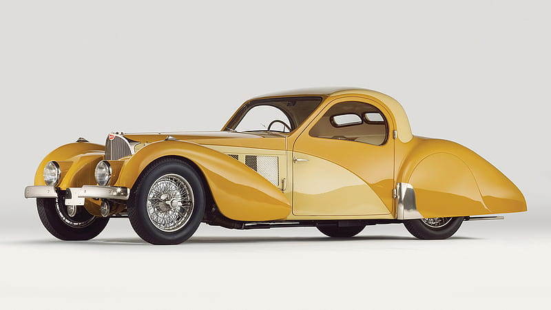 Bugatti Type 57SC Atalante Car Coupe Grand Tourer Yellow Car Cars, HD wallpaper