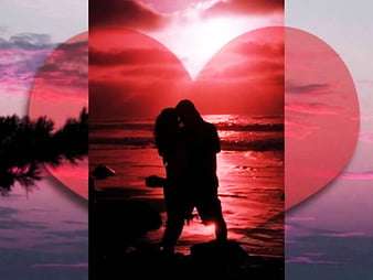 Love, beach, 3d, couple, heart, HD wallpaper | Peakpx