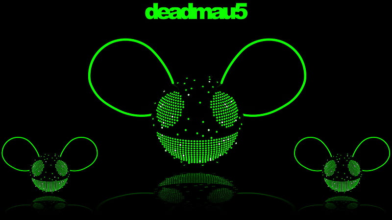 Deadmau5 - , green, mouse, music, black, 4x4 12, deadmau5, album, HD wallpaper