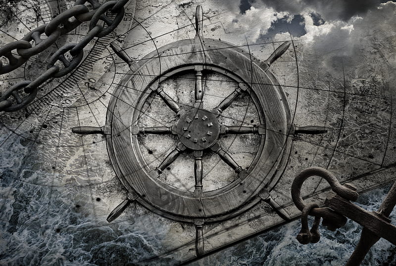 Ships Wheel, ship, rudder, ocean, ship wheel, wheel, abstract, wood, HD wallpaper