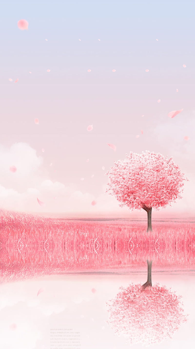 Pink Leaf Tree, HD phone wallpaper