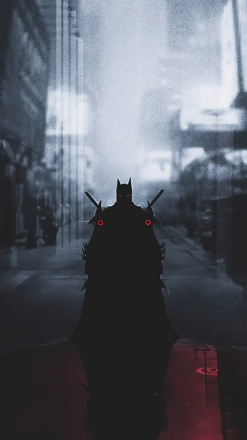 Batman ninja, bat man, dark, dc, knight, shadow, super hero, HD phone wallpaper