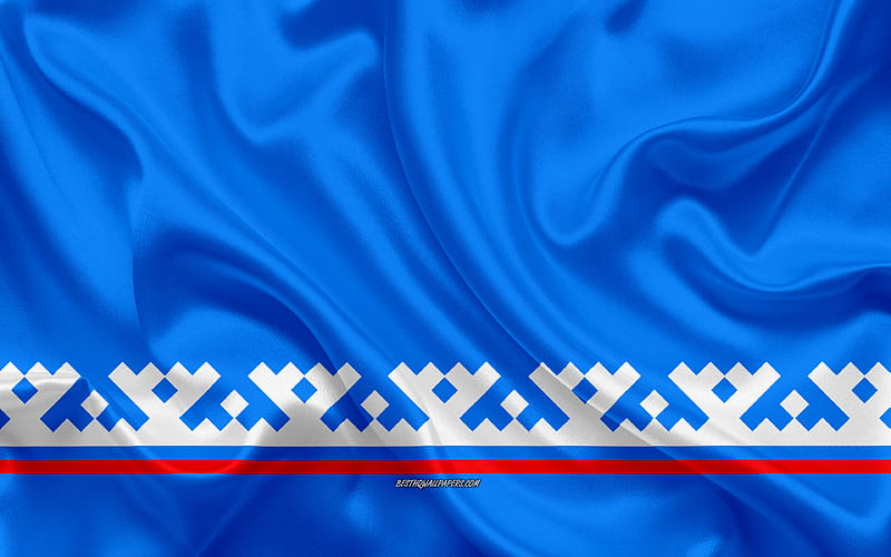 Flag of Yamalo-Nenets Autonomous Okrug silk flag, Federal subjects of Russia, Yamalo-Nenets Autonomous Okrug flag, Russia, silk texture, Russian Federation, HD wallpaper