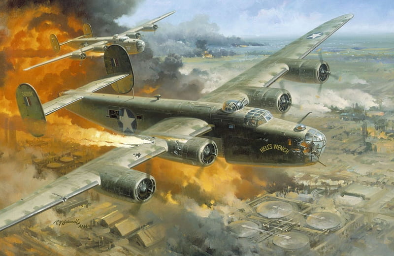 B-24 Bomb Run, B-24, Liberator, War Bird, Bomber, HD wallpaper