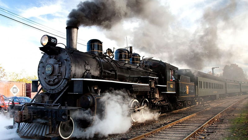 steam locomotive, engineer, engine, train , passenger, HD wallpaper