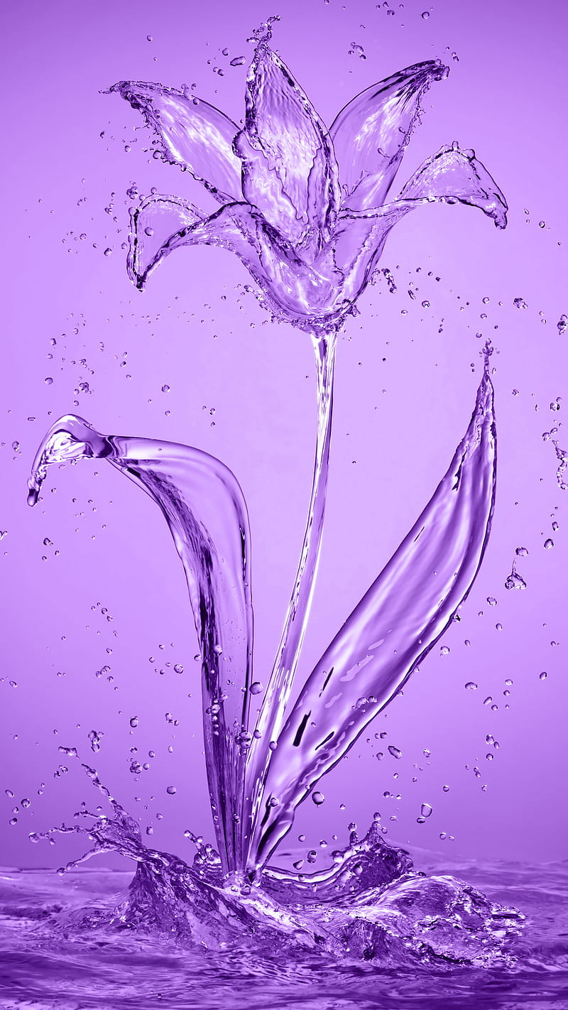 Aqua Flower, abstract, aqua, art, flower, water, HD phone wallpaper