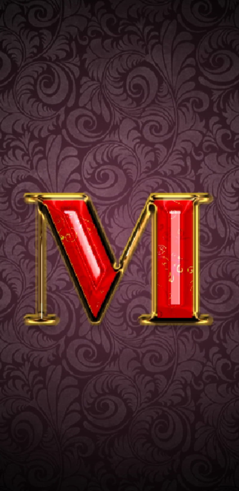 Letter m, alphabet, alpabets, letters, red, gold, HD phone wallpaper