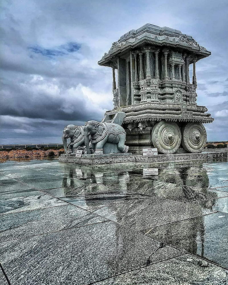 Stone Chariot, best , chariot, hampi, historical, monument, temple, temples, HD phone wallpaper