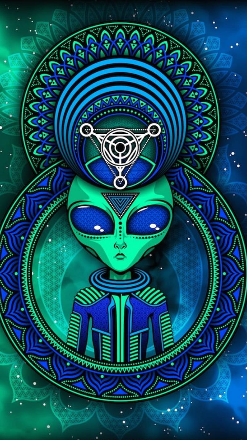 Im your leader, acid, alien, hippie, hipster, love, psicodelia, spaceship, HD phone wallpaper