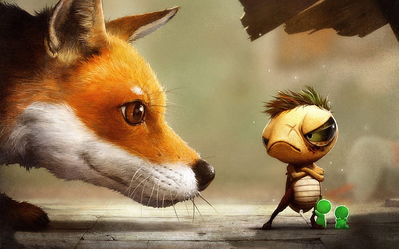 Protecting the FAMILY, family, cunning, bug, fox, protect, HD wallpaper