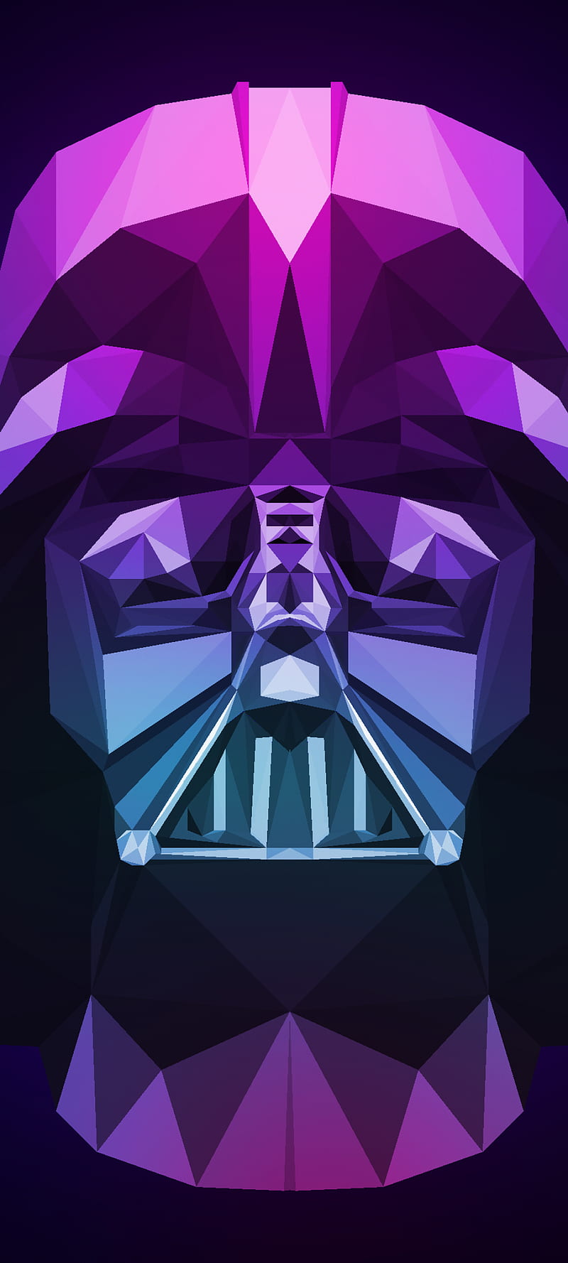 Darth Vader , Low poly, Artwork, Dark background, Purple, Graphics CGI, HD phone wallpaper