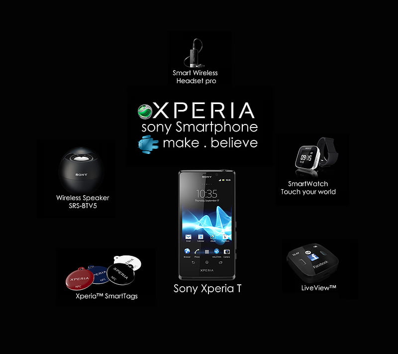 Sony Xperia, liveview, smart tags, smartwatch, sonyheadset, xperia t, HD wallpaper