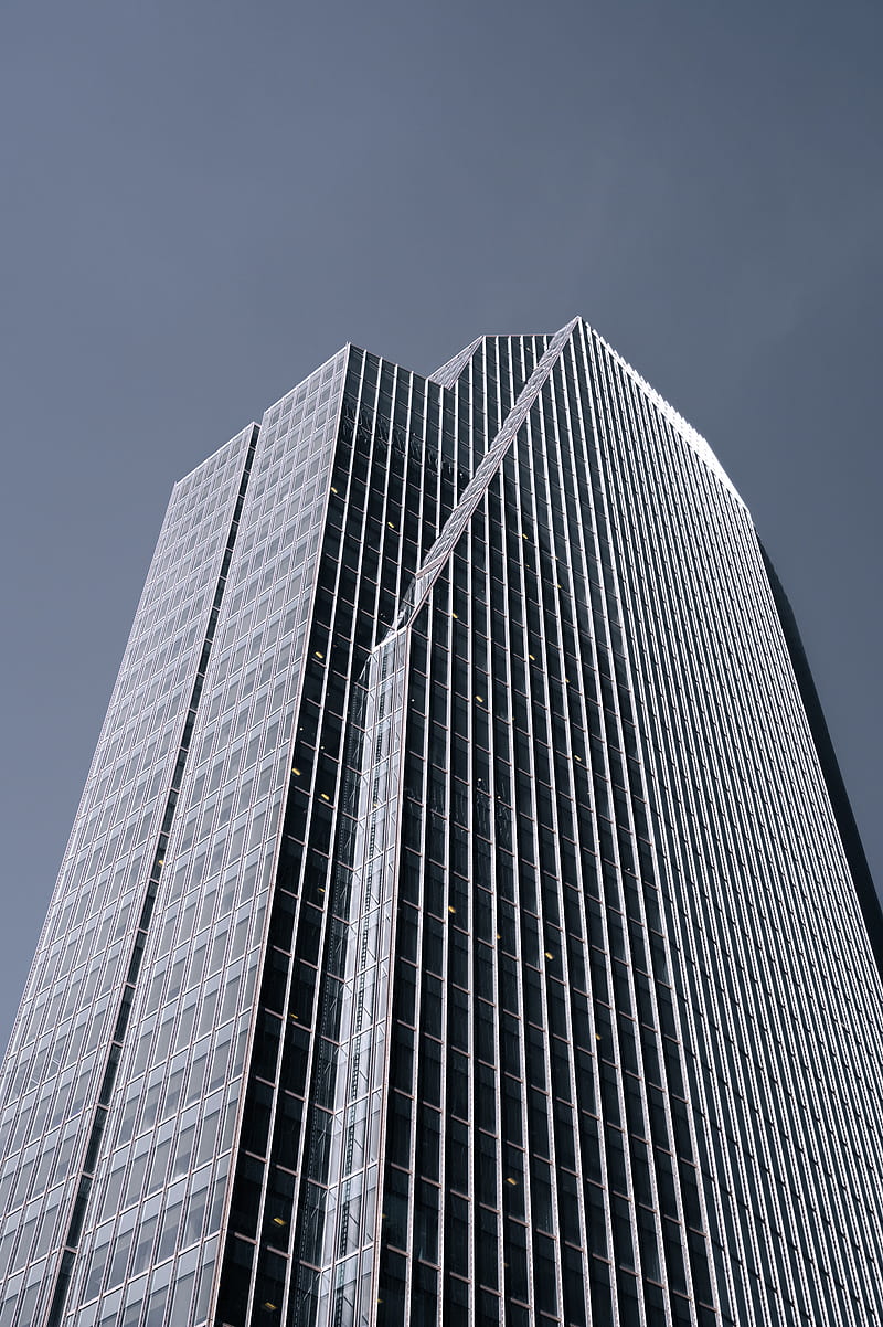 building, skyscraper, architecture, bottom view, HD phone wallpaper