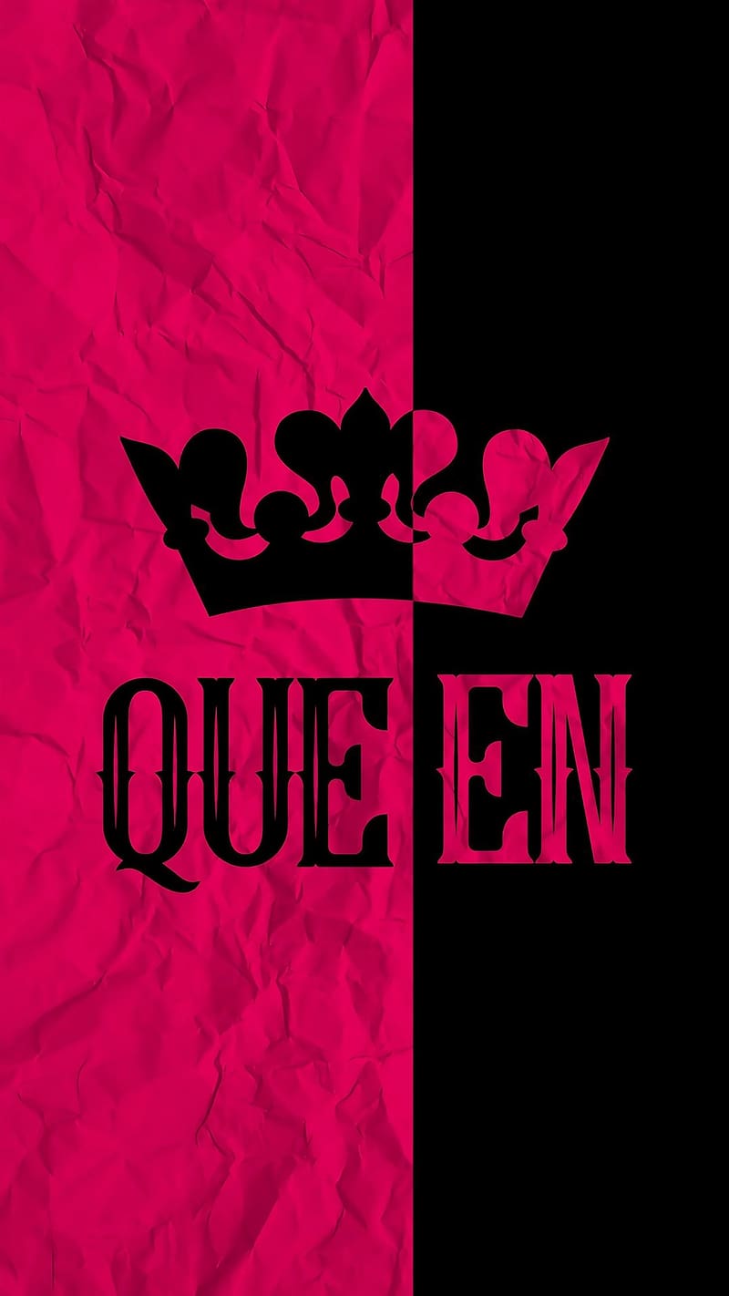 Black Queen, Pink And Black, crown, HD phone wallpaper