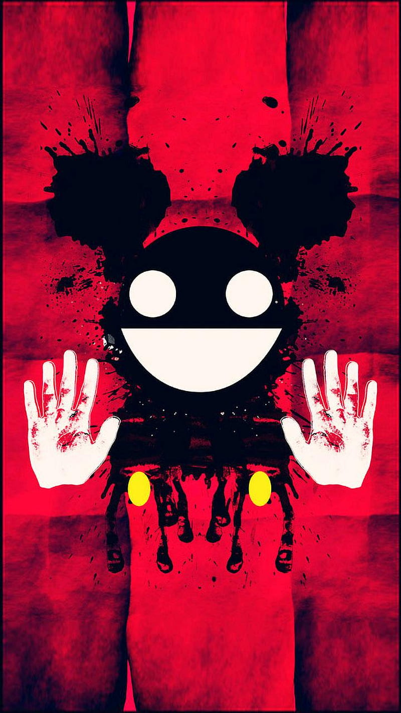 Micki mouse graffiti, black, micki mouse, red, redblack, HD phone wallpaper