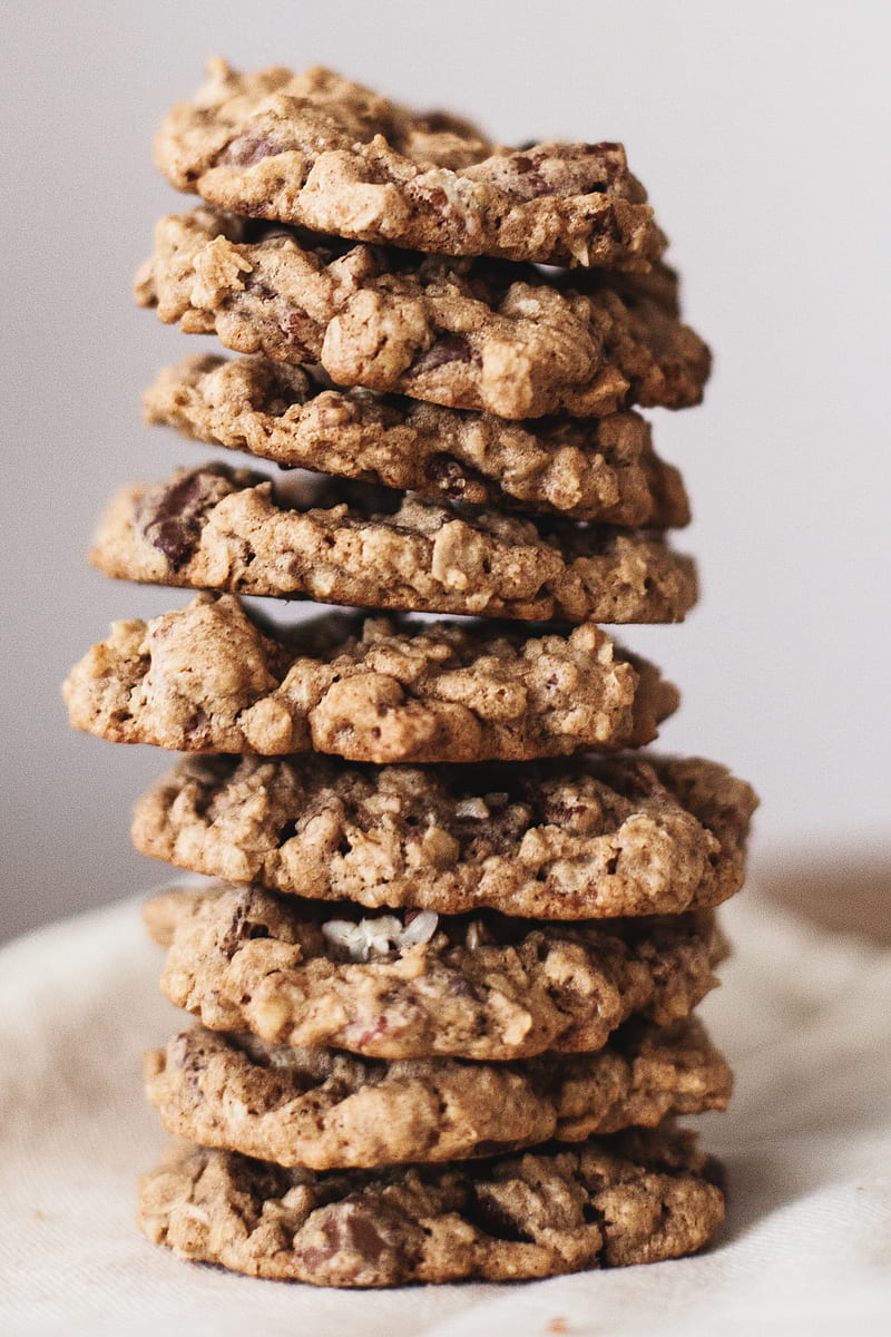 oatmeal cookies, biscuits, brown, dessert, HD phone wallpaper