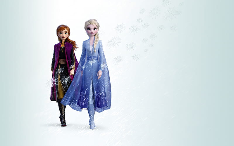 Frozen 2 (2019), fantasy, anna, movie, elsa, snow queen, frozen 2, disney, HD wallpaper