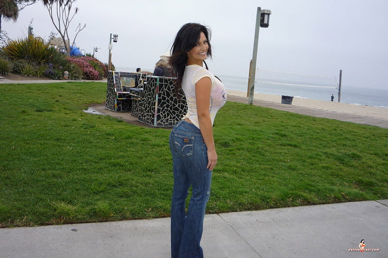 Denise Milani, model, grass, laguna beach, sexy, outdoors, HD wallpaper ...