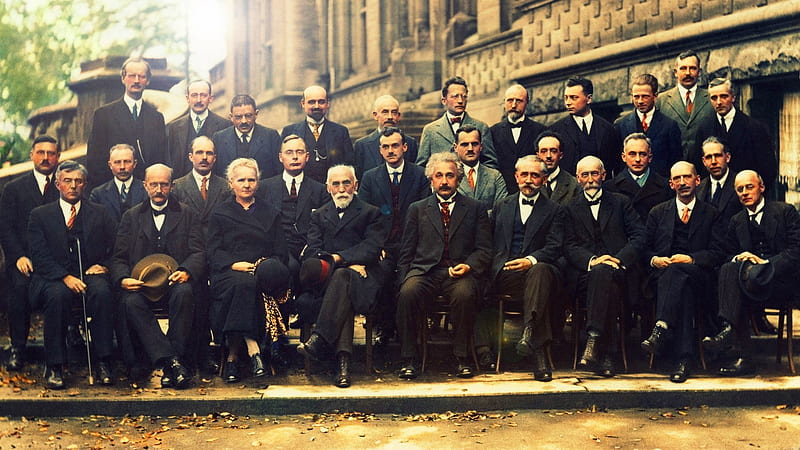 Solvay Conference (1927), Werner Heisenberg, Charles Eugene, rare, Albert Einstein, Max Planck, brilliant minds, people, 1927, Madame Curie, Erwin Schrodinger, vintage, Brussels Niels Bohr, Auguste Piccard, inventors, Solvay Conference, Geniuses, important, Color, Marie Curie, Scientists, Old graphy, Peter Debye, HD wallpaper