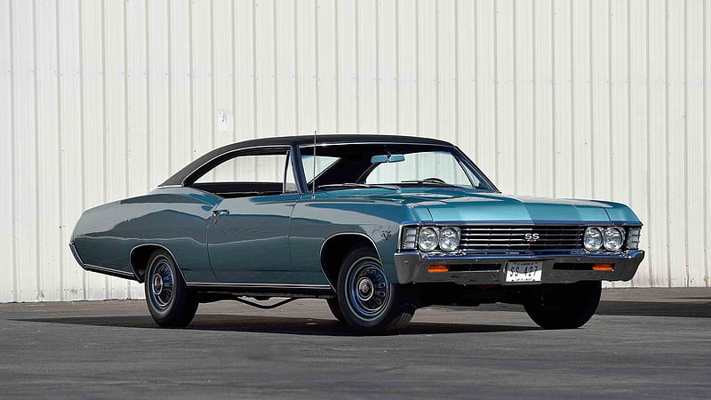 1967-Chevrolet-SS-427, Classic, GM, Bowtie, Blue, HD wallpaper