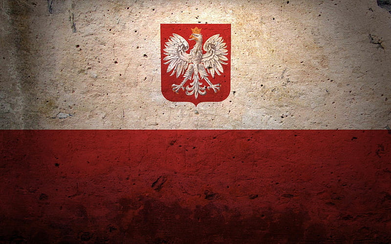 Polish flag grunge, flag of Poland, flags, Poland flag, HD wallpaper