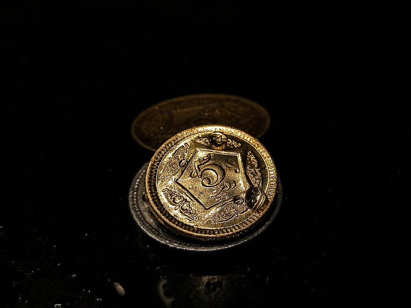 Coins, black, golden, pakistan, HD wallpaper