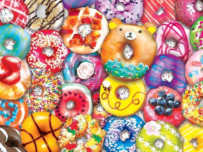 Donuts, red, donut, colorful, texture, morning, pink, skin, blue, yellow, HD  wallpaper | Peakpx