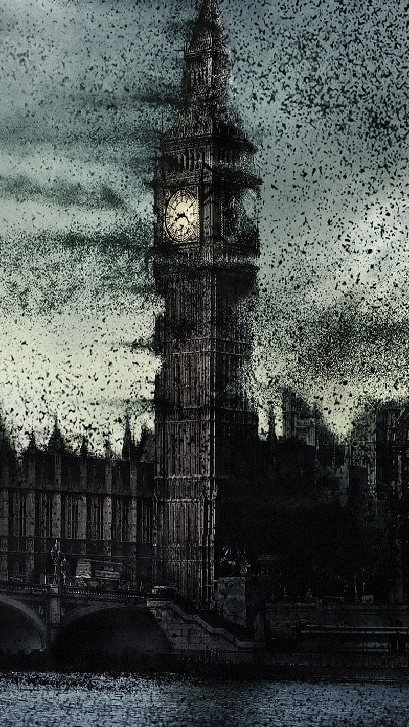 Fading Big Ben, ben, big, black, color, fading, sky, time, HD phone wallpaper