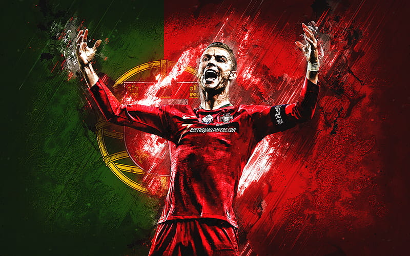 Cristiano Ronaldo, soccer, flag, cris, portugal, 2021, portuguese, euro 2020, football, player, HD wallpaper