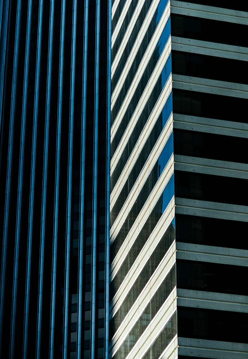 buildings, facades, glass, stripes, edges, HD phone wallpaper