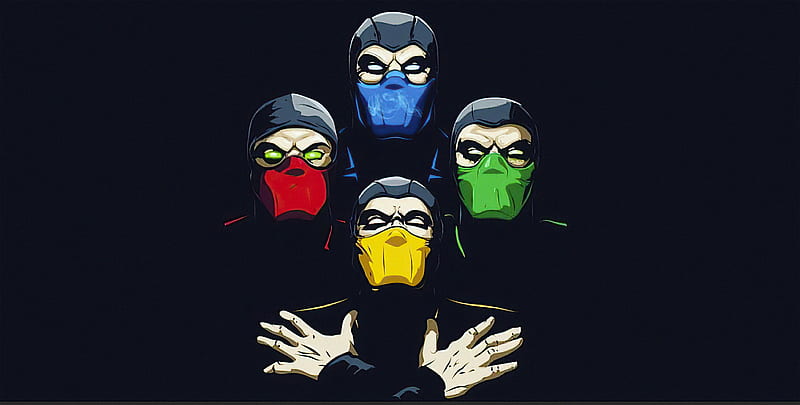 Mortal Kombat Dark Minimal, sub-zero, scorpion, mortal-kombat, games, minimalism, minimalist, dark, black, HD wallpaper